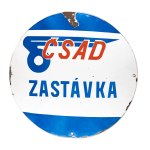ENAMEL SIGN "ČSAD - ZASTÁVKA" (INTERCITY BUS STOP)