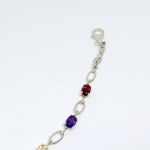 Silver bracelet with natural stones