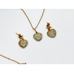 375/9K Gold Heart-Shaped Set with 0.24 Ct Diamonds (3x0.08 Ct)
