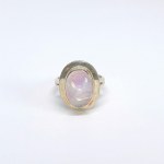 Silver ring with a pink moonstone