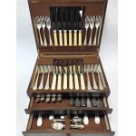 Large silver-plated dinner set for 6 people in its original box