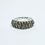 Silver ring with natural andalusites