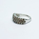 Silver ring with natural andalusites