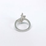 Silver ring with natural orange sapphires