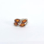 Silver ring with natural amber stones