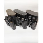 Set of 3 binoculars in cases, including the Zenith 10x50