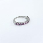 Silver ring with natural garnets