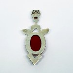 Silver Pendant with Garnet and Carnelian