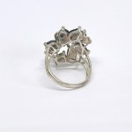Large silver ring with natural smoky quartz stones