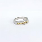 Silver ring with natural yellow sapphires