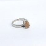 Silver ring with natural quartz and two diamonds