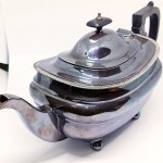 Silver-Plated Oxidized Teapot, early 20th century, Northern Goldsmiths, Newcastle upon Tyne, England
