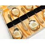 Silver-plated spoon set in its original case