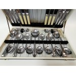 Chrome-plated Art Deco tableware set in its original case