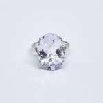 Silver ring with a large amethyst