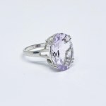 Silver ring with a large amethyst