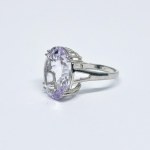 Silver ring with a large amethyst