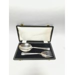 Silver-plated salad set in its original box