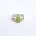 Silver ring with a natural peridot