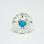 Silver ring with natural turquoise
