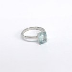 Silver ring with a natural topaz