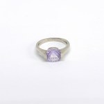 Silver ring with a natural amethyst