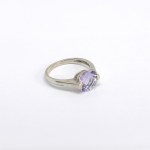 Silver ring with a natural amethyst