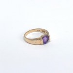 Silver-plated ring with a natural amethyst