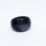 Large silver ring with a "Night of Kairu" stone