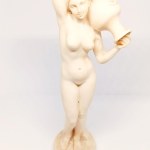 Sculpture of a Nude Woman Holding an Alabaster Amphora, by A. Santini