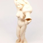 Sculpture of a Nude Woman Holding an Alabaster Amphora, by A. Santini
