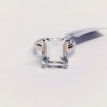 Silver ring with a natural white fluorite