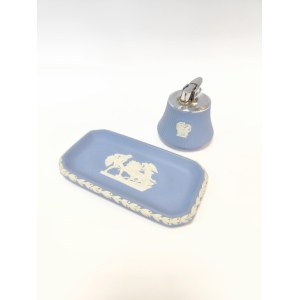 Wedgwood Smoking Set — Table Lighter and Saucer/Ashtray