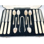 Silver-plated dessert set in its original case