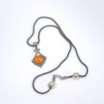 Silver Necklace with Natural Amber