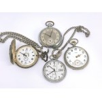 Set of 4 pocket watches—Astra, Kienzle, Ling, and Celly