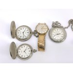Set of 3 pocket watches and a Rotary watch