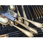 Solingen gold-plated dinner set for 12 people in its original box