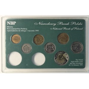Coins of the Republic of Poland put into circulation on January 1, 1995; 7 coins