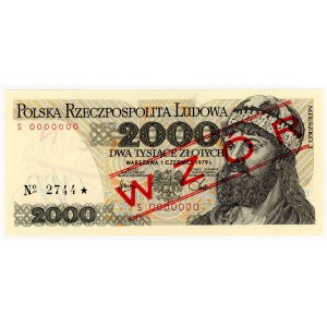 2,000 zlotys, 1979, Series S 0000000, Design No. 2744*