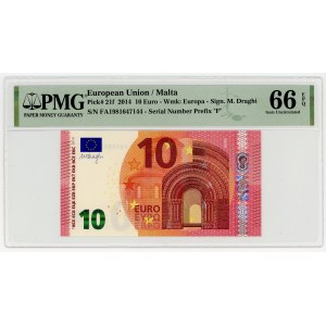 Malta, 10 euros, 2014, FA series, PMG 66 EPQ