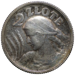 2 złote 1924, róg i pochodni