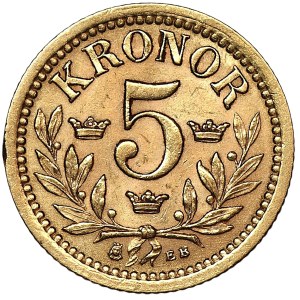 Sweden, 5 kronor, 1901