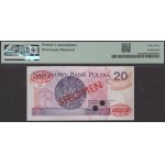 20 złotych 1994, seria BB 0000000, SPECIMEN No 003, PMG 63,