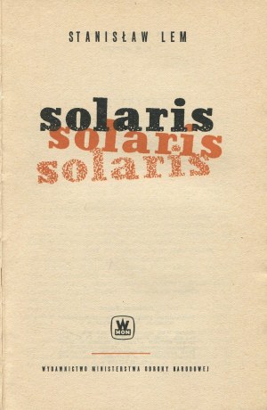 LEM Stanisław - Solaris [wydanie pierwsze 1961] [il. K. M. Sopoćko]