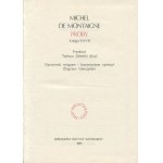 MONTAIGNE, Michel de - Essays [1985]