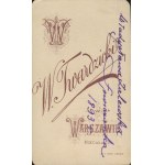 [cardboard photograph] Warsaw, W. Twardzicki. Władysława Zalewska of Łowicz [1893]