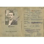 Ausweiskarte (karta identyfikacyjna) Jana Grochowskiego, pracownika niemieckiej firmy Gerhard Epp Maschinenfabrik w Stutthofie (Sztutowie) [1944]
