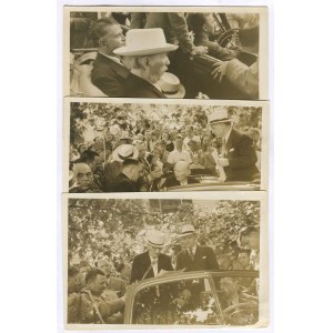 [série de 3 photographies] Ignacy Jan Paderewski lors du congrès de l'Association des vétérans de l'armée polonaise aux États-Unis, le 22 juin 1941 à Oak Ridge, dans l'État du New Jersey [dernière apparition publique de Paderewski]