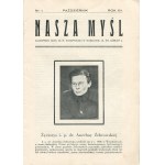 Our Thought. A magazine published by the M. Konopnicka Junior High School in Warsaw, located at 4 Św. Barbary Street. Issues No. 2 from 1932 and No. 1 from 1934